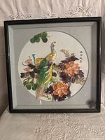 Full view of framed 3D stone wall art panel