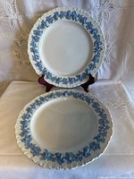 Two matching Wedgwood plates front view