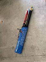 Blue Aurora Dynamic quiver containing mixed arrows on concrete floor