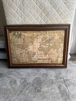 Front view of framed map showing overall size and frame style