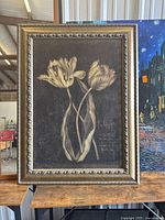 Full view of framed tulip artwork