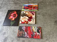 Front view of all four art pieces