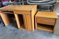 Desk and nightstand full view