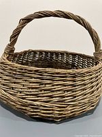 front view of large wicker basket