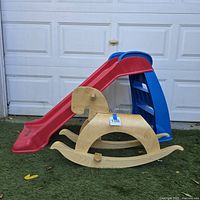 Rocking horse and slide side by side