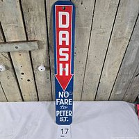 Full view of handpainted metal sign front