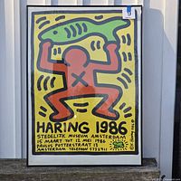 Full framed Keith Haring poster front view