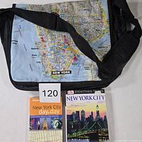 Bag and two travel books overview