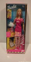 Front view of sealed Baking Fun Barbie box showing doll and accessories