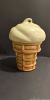 Full view of assembled ceramic ice cream cone cookie jar