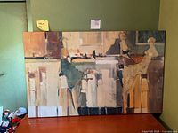 Front view of framed abstract painting