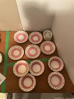 Plates and bowls arranged on table