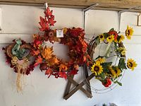 All three wreaths hanging together for overall view
