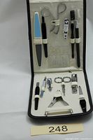 Full open case showing all grooming tools