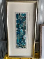 Full view of blue agate slice framed artwork
