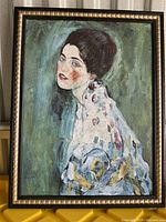 textured canvas portrait in frame