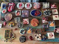 Overall view of full collection spread on table