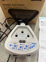 Top view of MiniBio Auto-Reader showing control panel and incubation wells