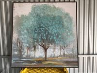 Full view of square tree canvas in frame