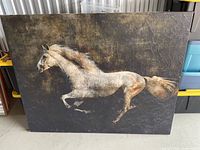 Full view of horse canvas against background