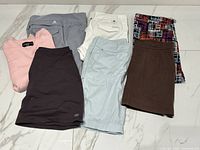 All six clothing items laid out together