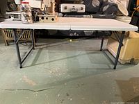 Full view of folding table setup