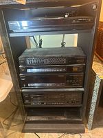 Full component stack inside cabinet showing all listed units