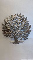 Front view of entire metal tree sculpture
