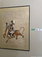 Full view of framed Korean Minhwa painting on wall