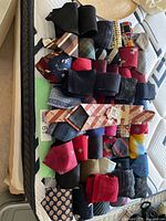 All 52 ties laid out showing colours and patterns