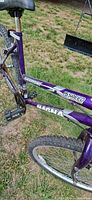 Close-up of Magna Raven Point bike frame showing branding and 15-speed decal