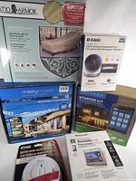 All six boxed items front view