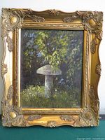 Front view of framed oil painting