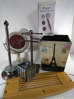 Group shot showing all six bathroom items