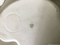 Underside of Nippon kidney plate showing M-in-wreath Hand Painted Nippon mark