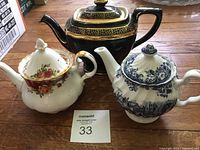 Group shot of the three teapots