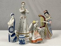Group shot of five porcelain items