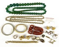 Overview of all jewellery pieces on white background