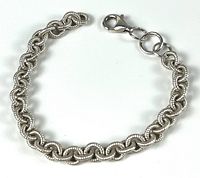 Full view of sterling silver chain bracelet