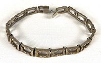 Full view of sterling silver choker laid flat showing all rectangular open links