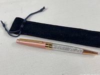 Full view of Swarovski pen with pouch