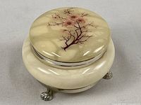 Overall view of alabaster trinket box closed