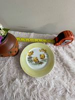 front view showing chick illustration and yellow rim