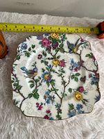 Front view of plate showing pattern and shape