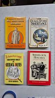 Front covers of all four Sherlock Holmes related books