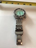 Full view of Seiko diver watch with bracelet