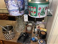 Overall view of all bar items on countertop