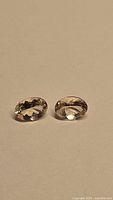 Pair of oval champagne morganite gemstones front view