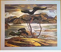 Front view of lithograph showing entire artwork and margins