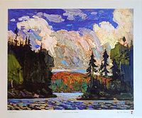 Full view of entire lithograph showing image and white border